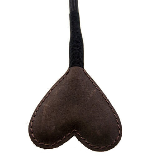 Bound Nubuck Leather Heart-Shaped Crop – Durable Leather Crop with Dual-Sided Tip