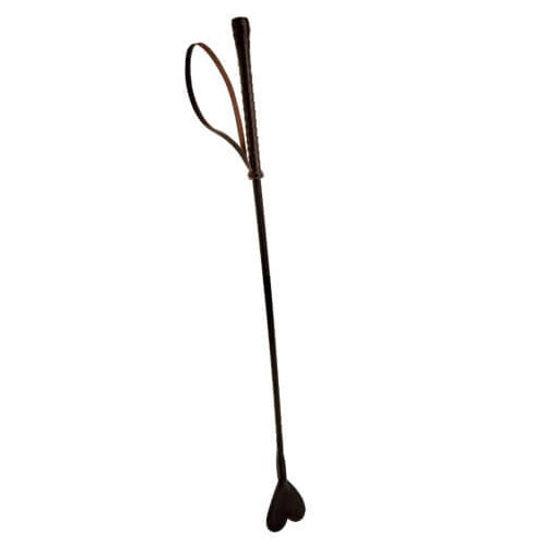 Bound Nubuck Leather Heart-Shaped Crop – Durable Leather Crop with Dual-Sided Tip