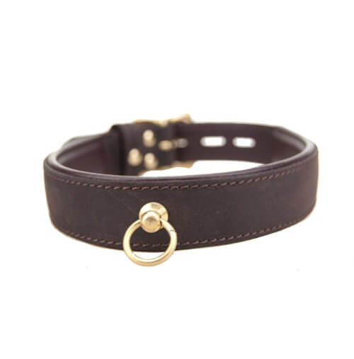 BOUND Nubuck Leather Choker with O Ring – Adjustable BDSM Collar