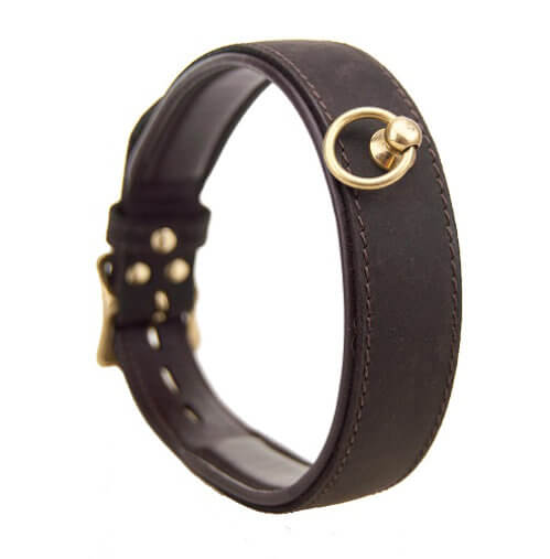 BOUND Nubuck Leather Choker with O Ring – Adjustable BDSM Collar