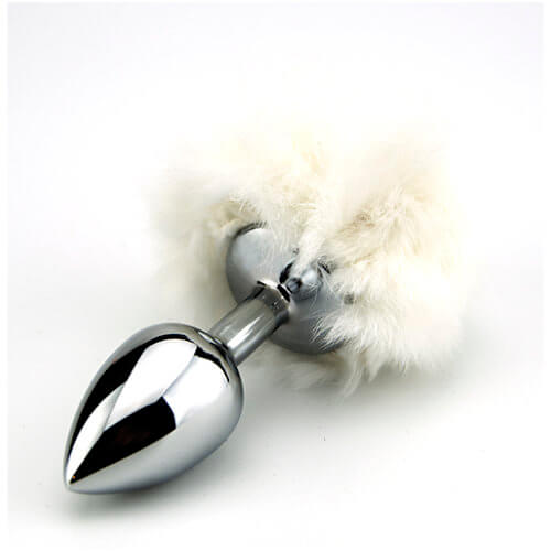 Furry Fantasy Bunny Tail – Small Teardrop Metal Butt Plug