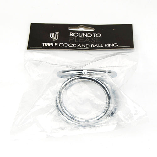 Bound to Please Triple Cock and Ball Ring – Rigid Metal Cock and Ball Ring