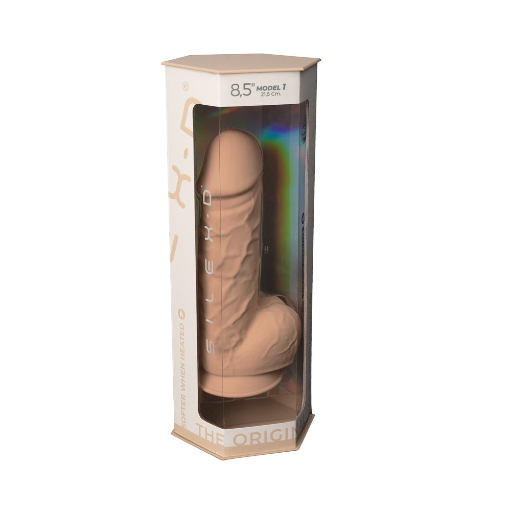 Silexd 8.5 Inch Model 1 Flesh Premium Silicone Dildo Dual Density Thermo Reactive