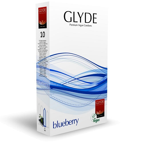 Glyde Ultra Blueberry (Blue) – Vegan Lubricated Condoms 10 Pack