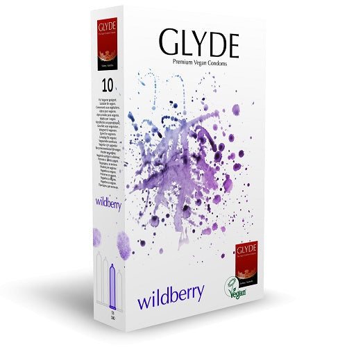 Glyde Ultra Wildberry Flavour (Violet) – Vegan Lubricated Condoms 10 Pack