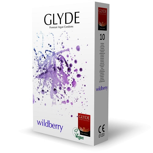Glyde Ultra Wildberry Flavour (Violet) – Vegan Lubricated Condoms 10 Pack