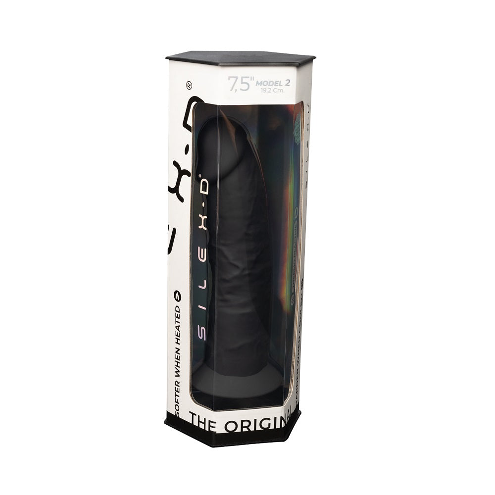 Silexd 7.5 Inch Model 2 Black Premium Silicone Dildo Dual Density