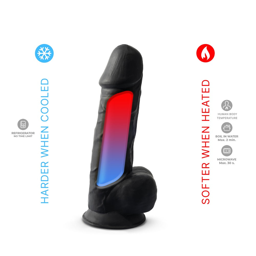 Silexd 8.5 Inch Black Realistic Dual Density Silicone Dildo with Suction Cup Base