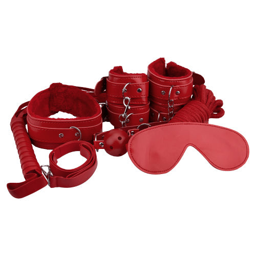 Loving Joy Beginner's Bondage Kit (Red) – 8 Piece Bondage Kit