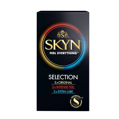 Mates SKYN Selection 9 Pack – Non-Latex Condoms with Original, Intense, and Extra Lube