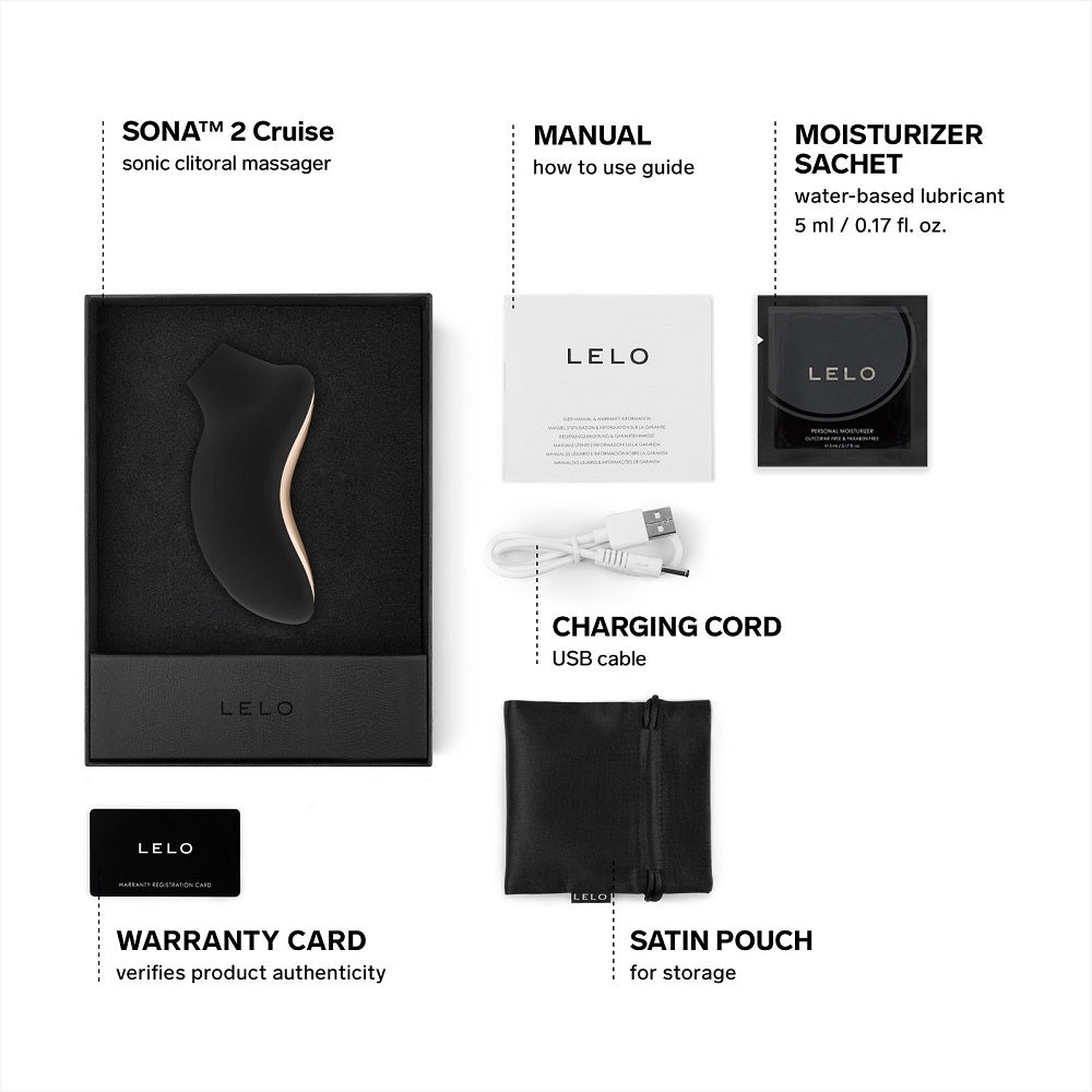 Lelo Sona 2 Cruise (Black) – Waterproof Clitoral Massager with Cruise Control