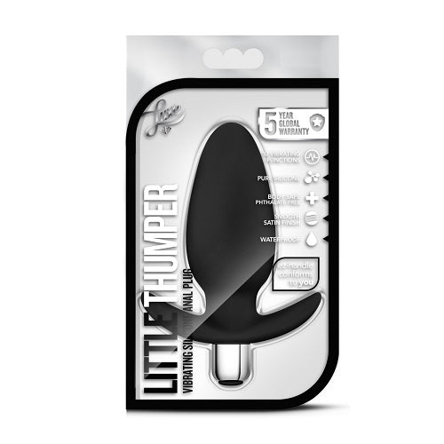 Luxe Little Thumper Black Vibrating Anal Plug 4 Inch