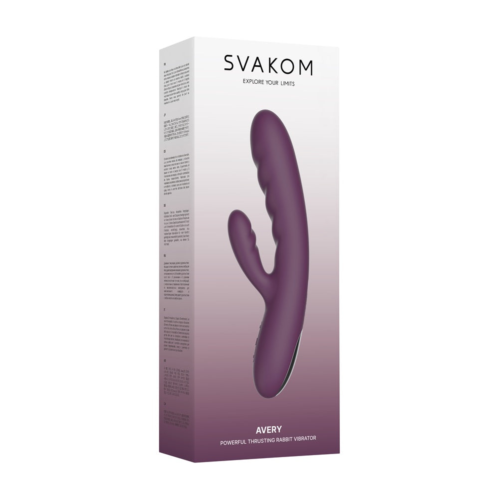 Svakom Avery (Black) – Waterproof Thrusting Vibrator with Clitoral Stimulator and Multiple Modes