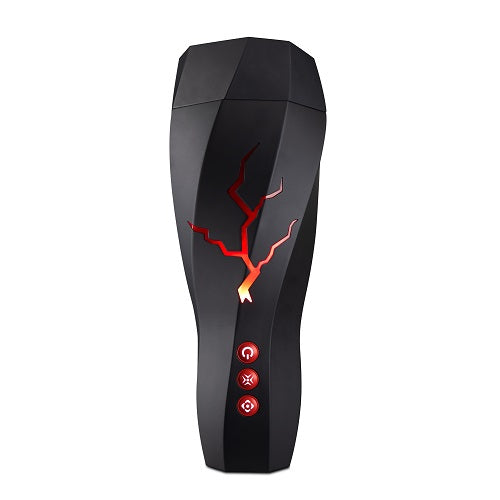 M for Men Storm (White) – Ribbed Masturbator Cup Vibrator with 7 Vibration Functions and Suction