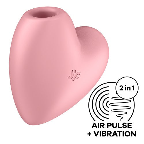 Satisfyer Cutie Heart Vibrator Pink Light Red Air Pulsation Stimulator