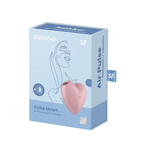 Satisfyer Cutie Heart Vibrator Pink Light Red Air Pulsation Stimulator
