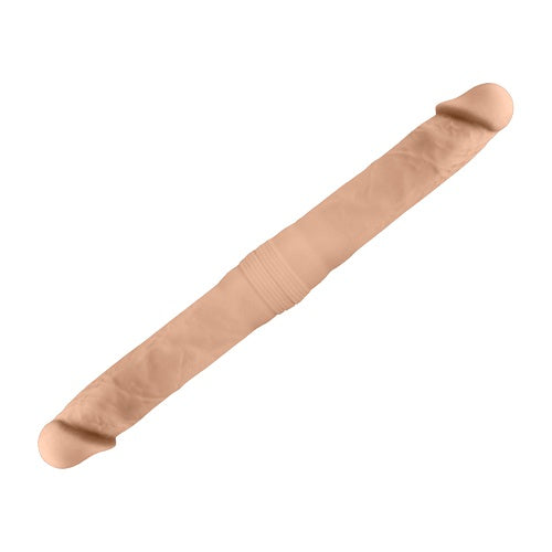 SILEXD Model 1 Double Dong in Light Flesh 16.5 Inch Realistic Dual Density Memory Silicone Dildo
