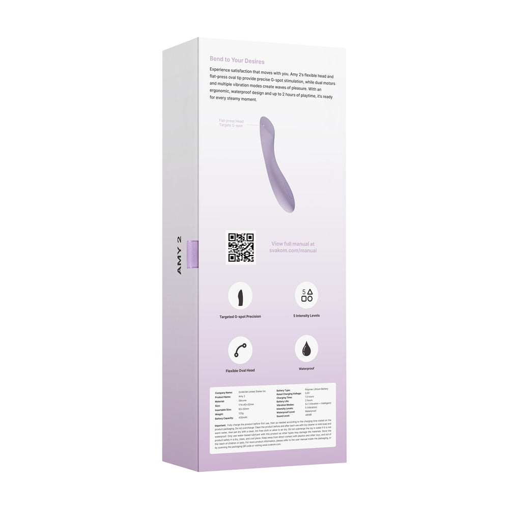 Svakom Amy 2 – Waterproof G-Spot and Clitoral Vibrator