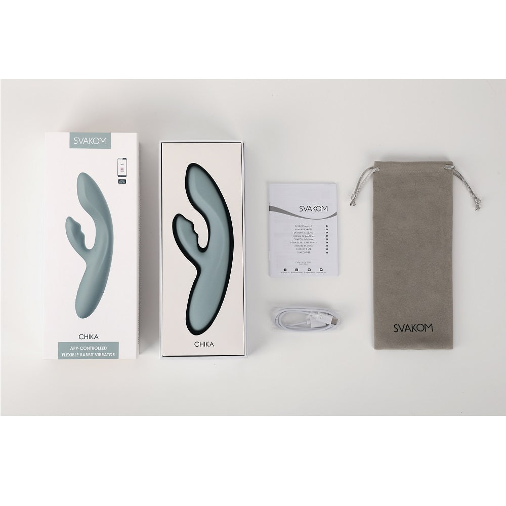 Svakom Chika (Black) – App-Controlled Flexible Warming Rabbit Vibrator