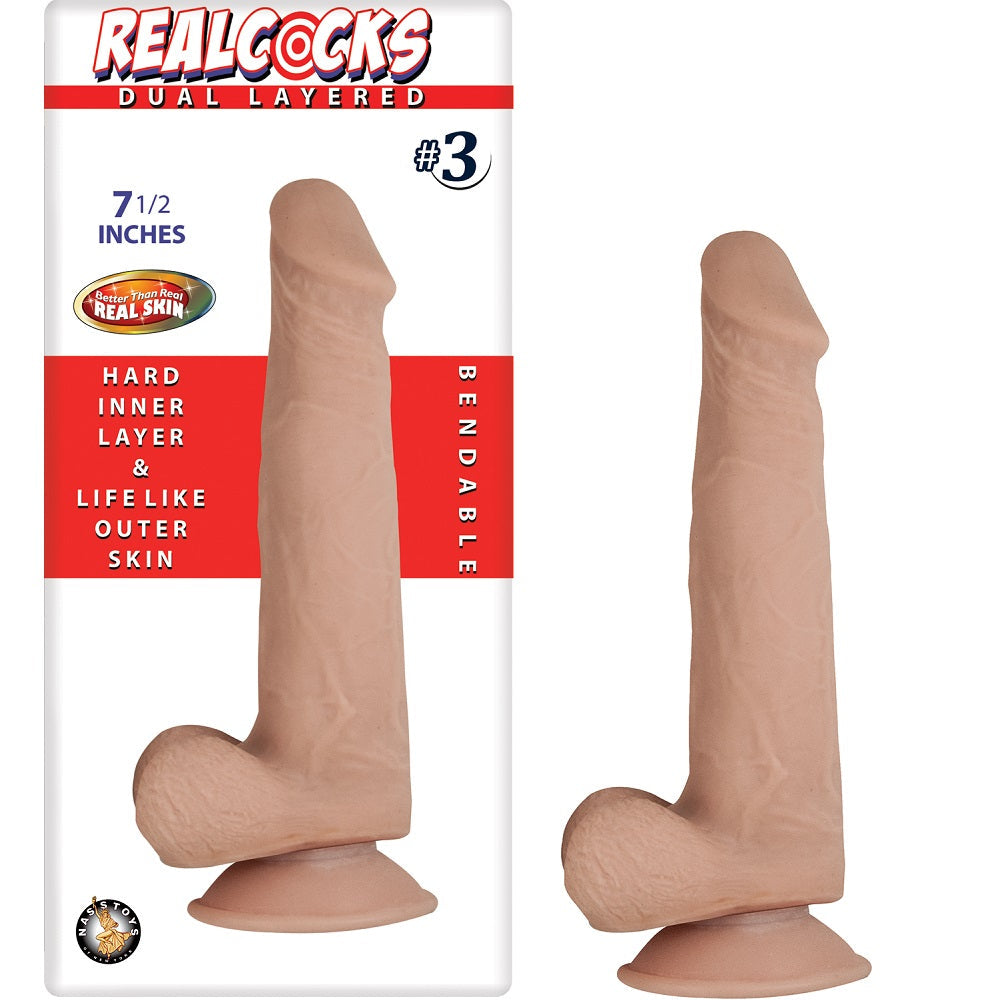 RealCocks Dual Layer Bendable Dildo 7.5 Inch – Lifelike Bendable Dildo