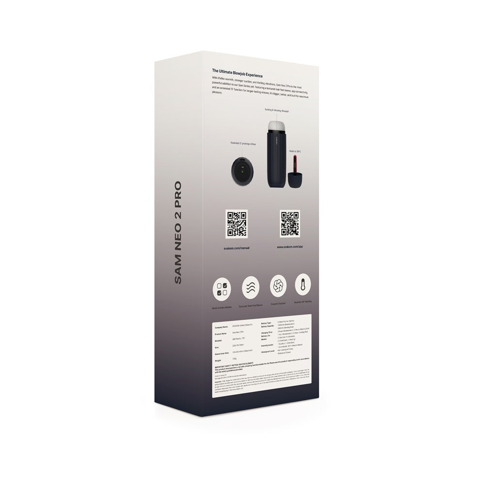 Svakom Sam Neo 2 Pro – Interactive Heating Sucking Vibrating Masturbator