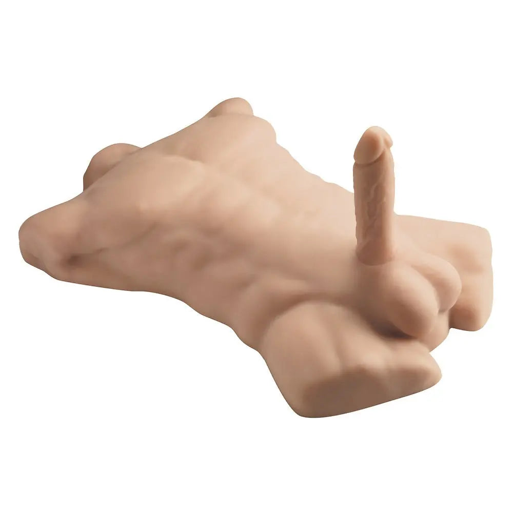 Silexd 7 Inch Apollo Half Male Torso with Interchangeable Dildo Liquid Silicone Caramel