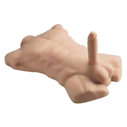 Silexd 7 Inch Apollo Half Male Torso with Interchangeable Dildo Liquid Silicone Caramel