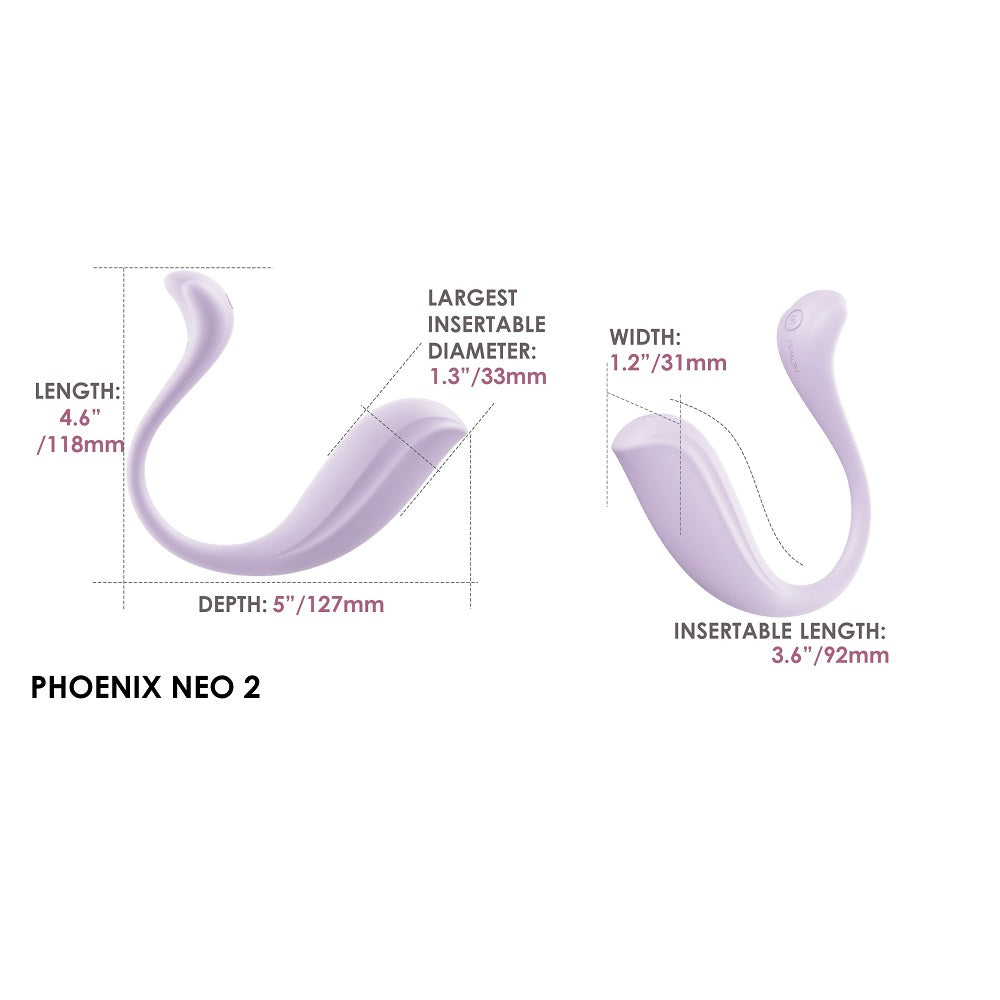 Svakom Phoenix Neo 2 (Lilac) – Interactive App-Controlled Silicone Vibrator