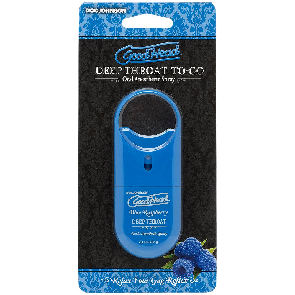 GoodHead Deep Throat Spray To-Go – Oral Numbing Spray - Blue Raspberry 9ml