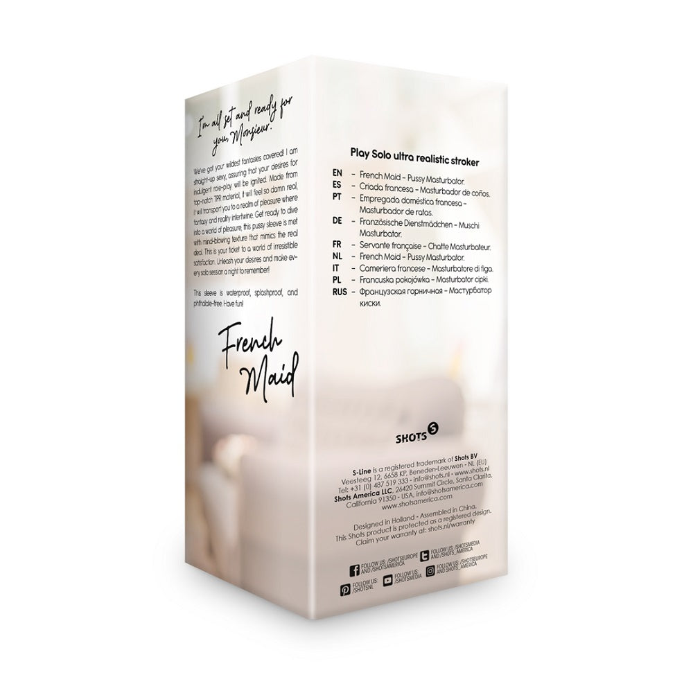 French Maid Pussy Masturbator – Lifelike TPE Masturbator 5.3 Inches Length 4.8 Inches Insertable
