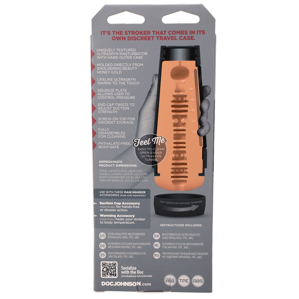 Main Squeeze Honey Gold Ultraskyn Stroker Pussy With Variable Pressure and Textured Interior