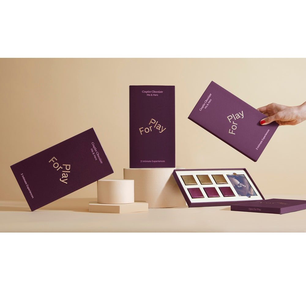 For Play His and Hers Couples Chocolate (Dark) – Artisan Vegan Chocolate Gift Set