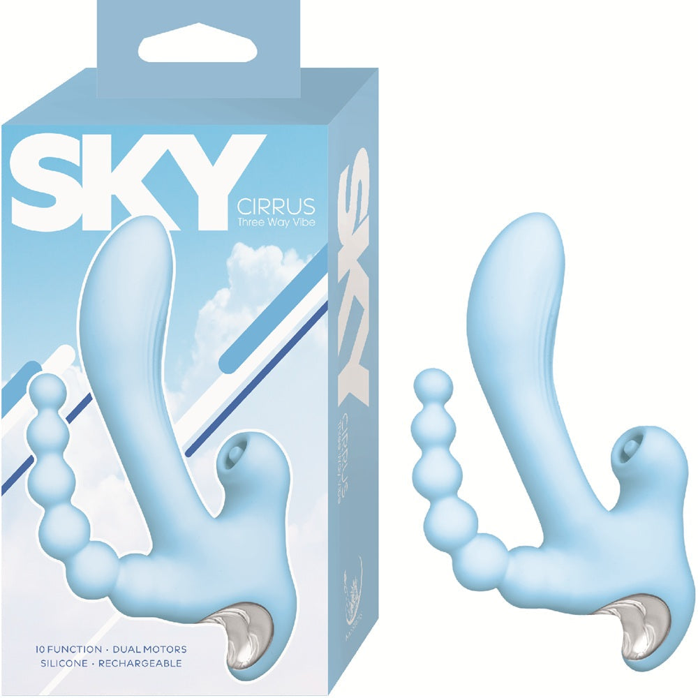 Nasstoys Sky Cirrus Three Way Vibe – USB Rechargeable 4.5 Inch Vibrator