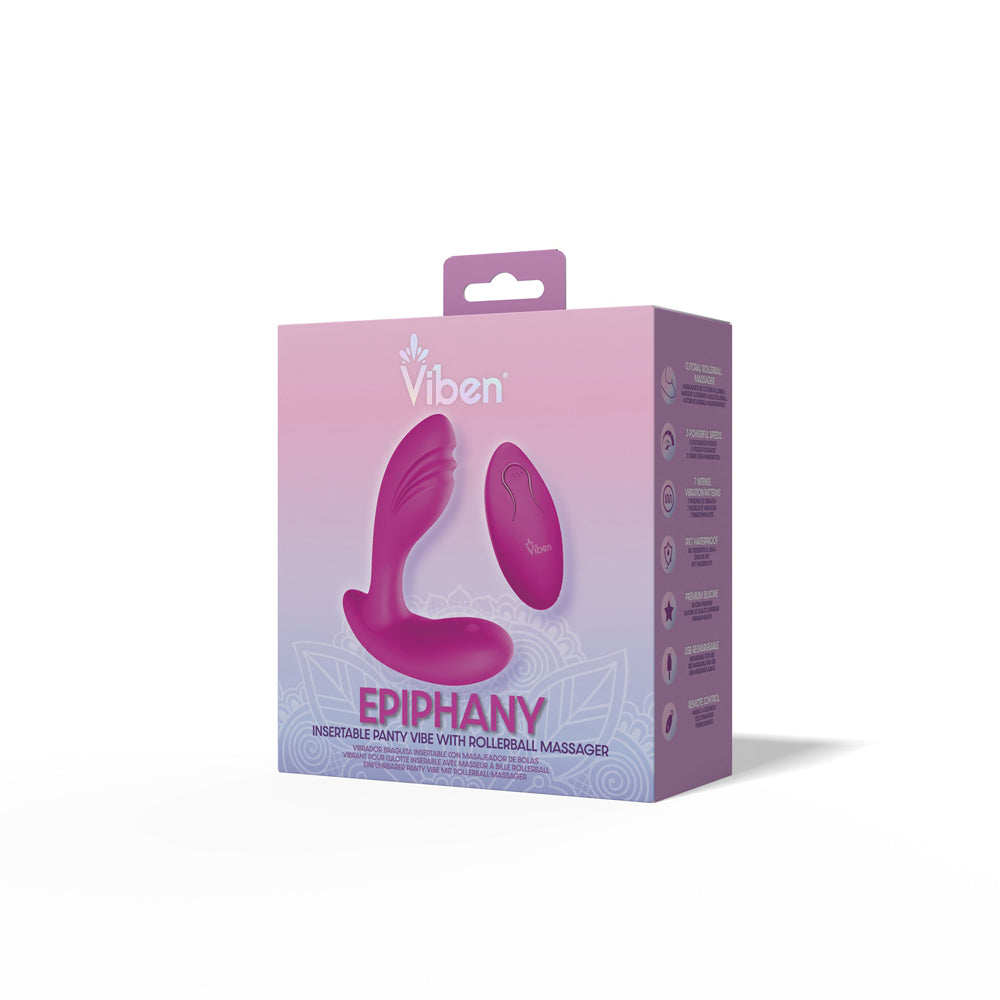 Epiphany Clitoral Rollerball Panty Vibe (Berry) – Remote-Controlled Dual Motor Panty Vibrator