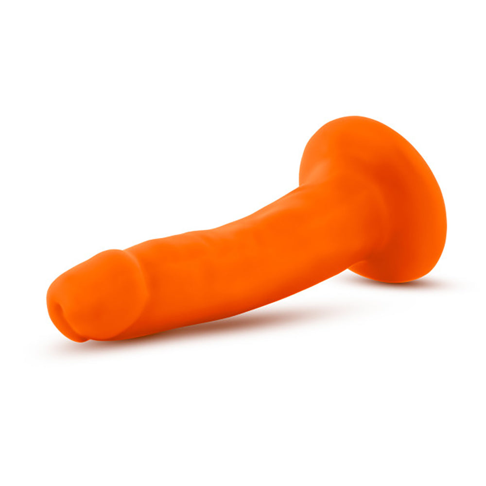 Neo Dual Density Cock 6 Inch Neon Orange Vibrator