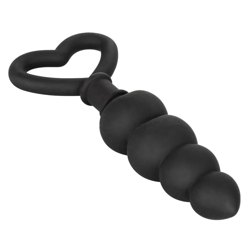 Silicone Love Probe – Graduated Flexible Anal Plug with Heart-Shaped Loop