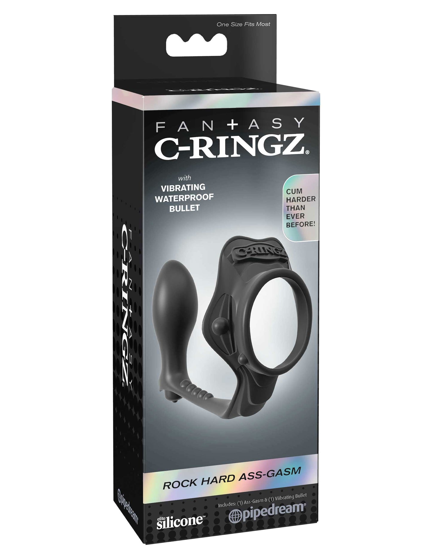 Fantasy Silicone Rock Hard Ass Gasm Performance C-Ring Black