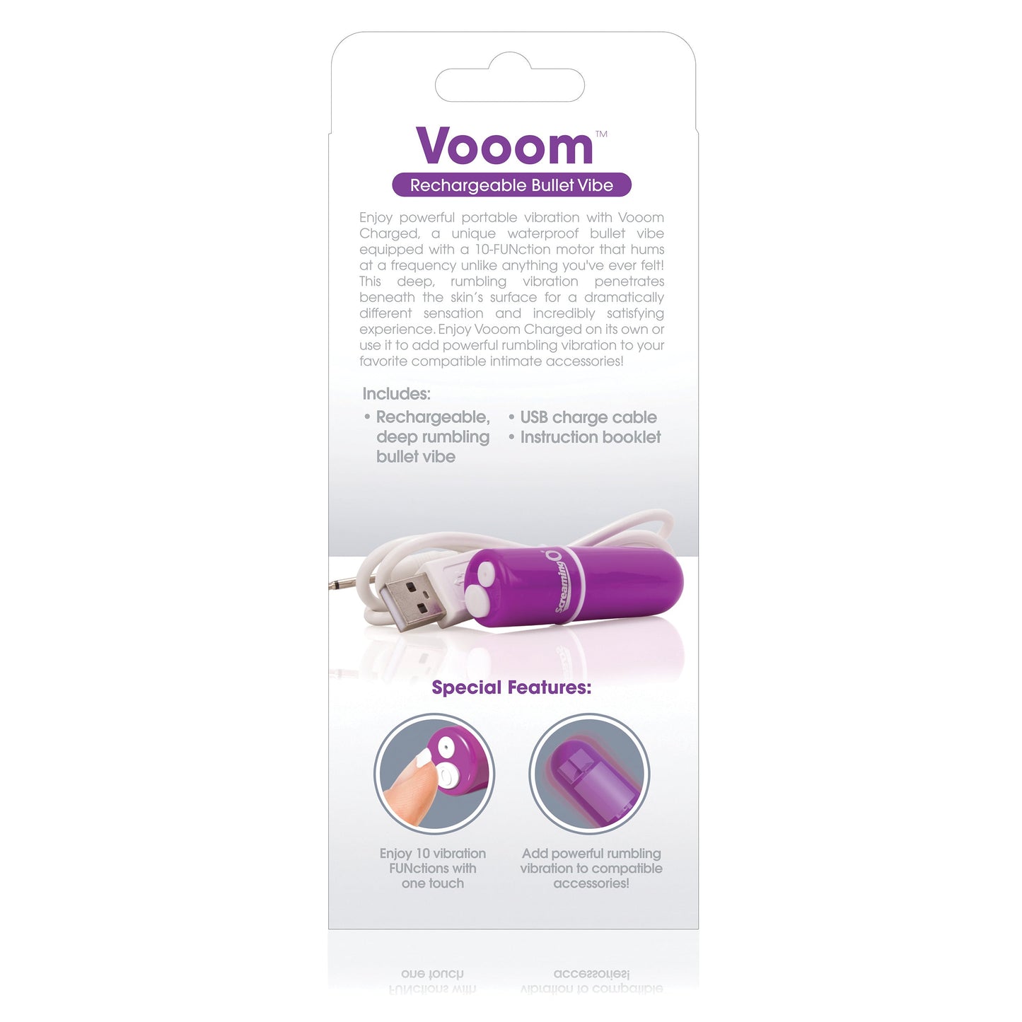 Vooom Bullet – Waterproof 10-Function Portable Bullet Vibrator