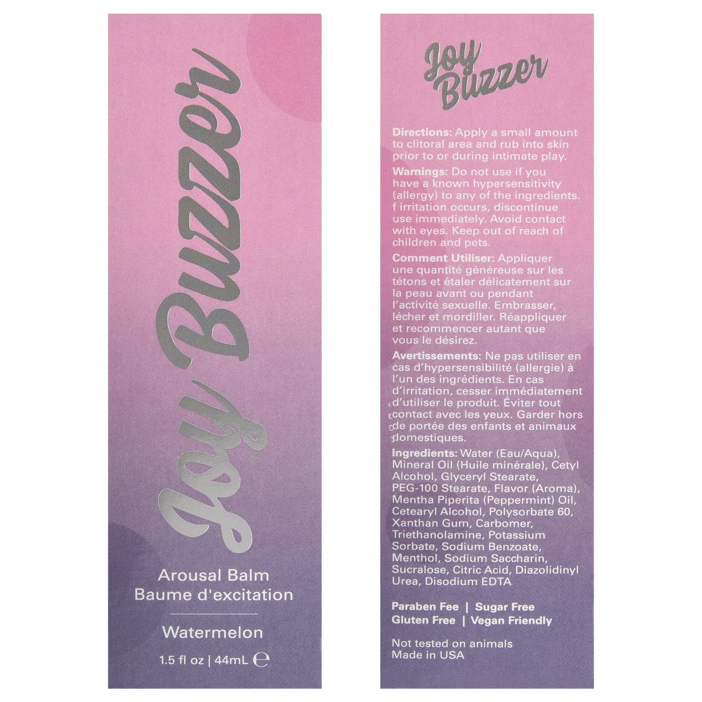 Joy Buzzer Watermelon – Kissable Cooling Lotion for Clitoral Stimulation