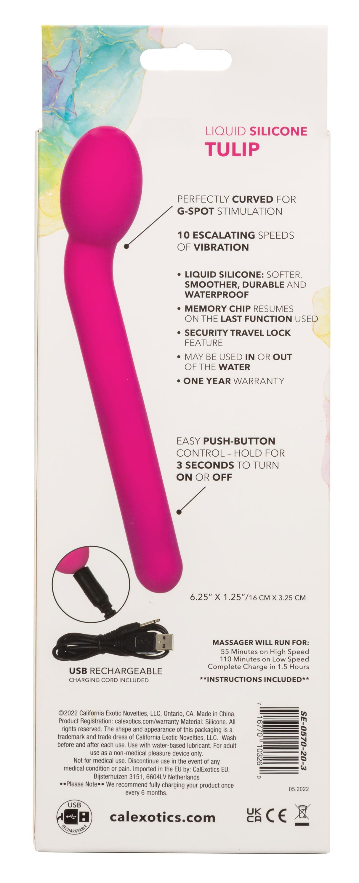 Bliss Liquid Silicone Tulip Vibrator in Pink with 10 Speeds and Rechargeable