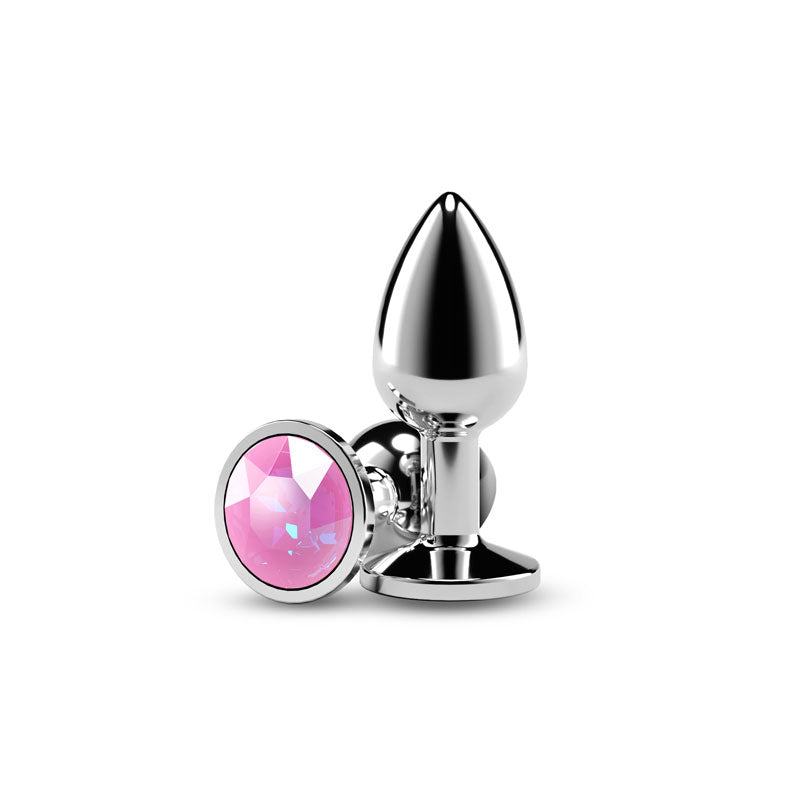 Rear Assets Medium Metal Butt Plug with Pink Gem Base