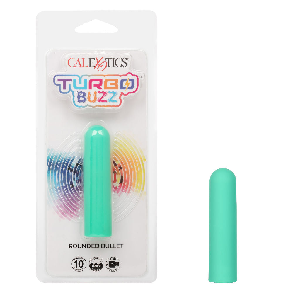 Turbo Buzz Rounded Bullet (Green) – Compact 10-Function Vibrator