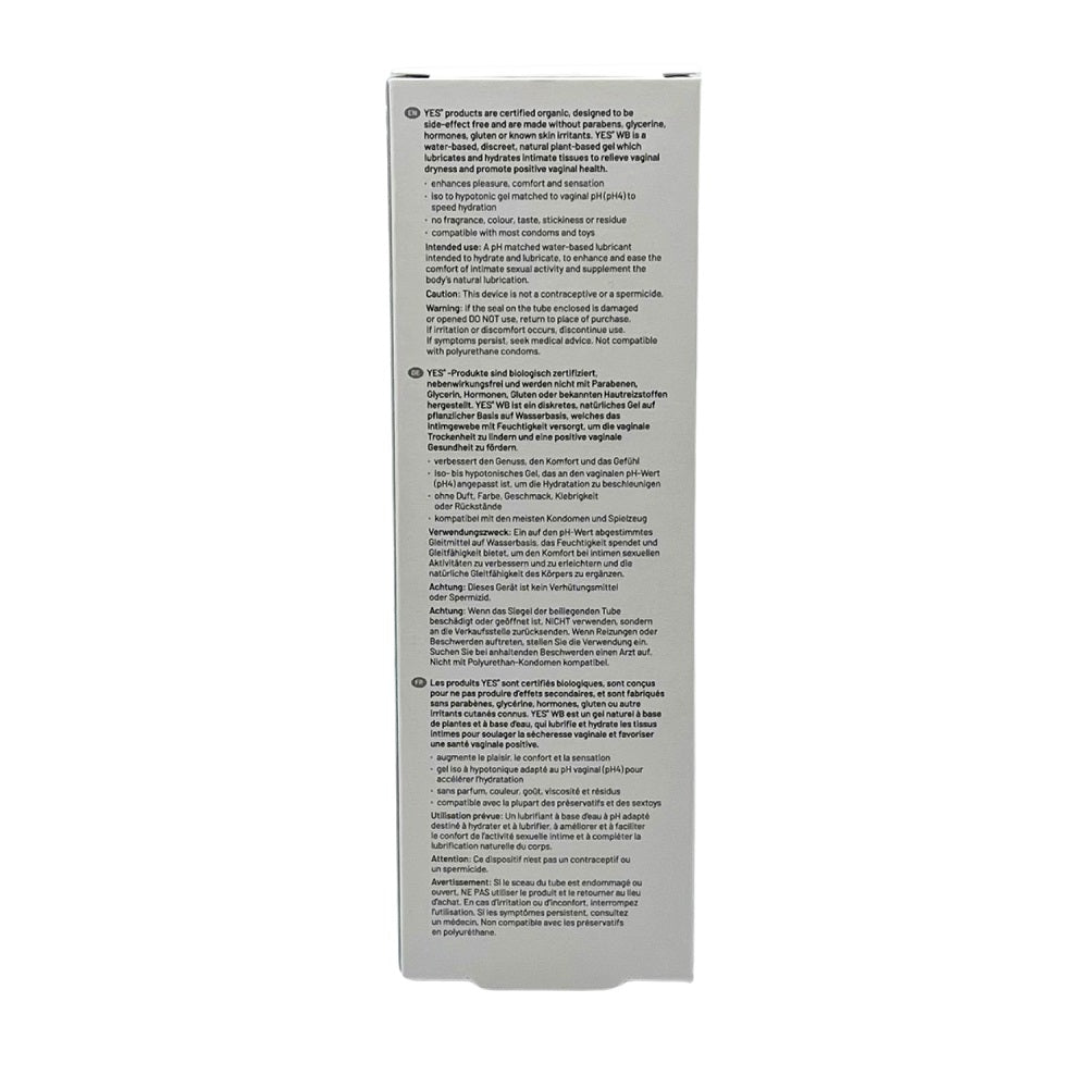YES Organic Water-Based Personal Lubricant 100ml – Hypoallergenic Silicone-Free Lubricant