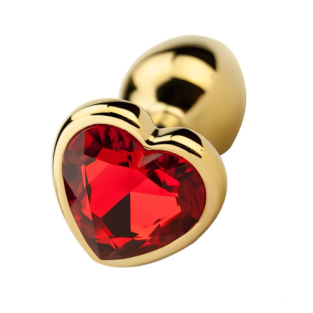 Precious Metals Heart Shaped Jewelled Butt Plug