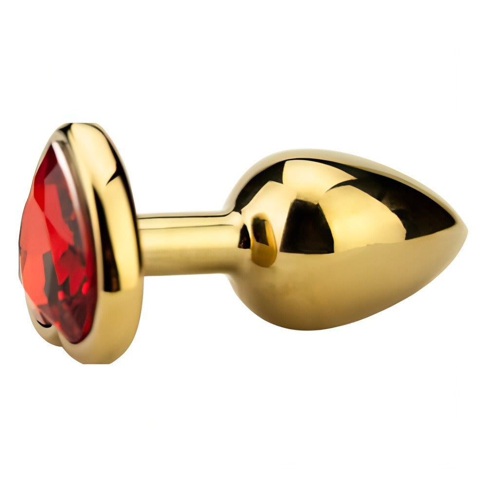 Precious Metals Heart Shaped Jewelled Butt Plug