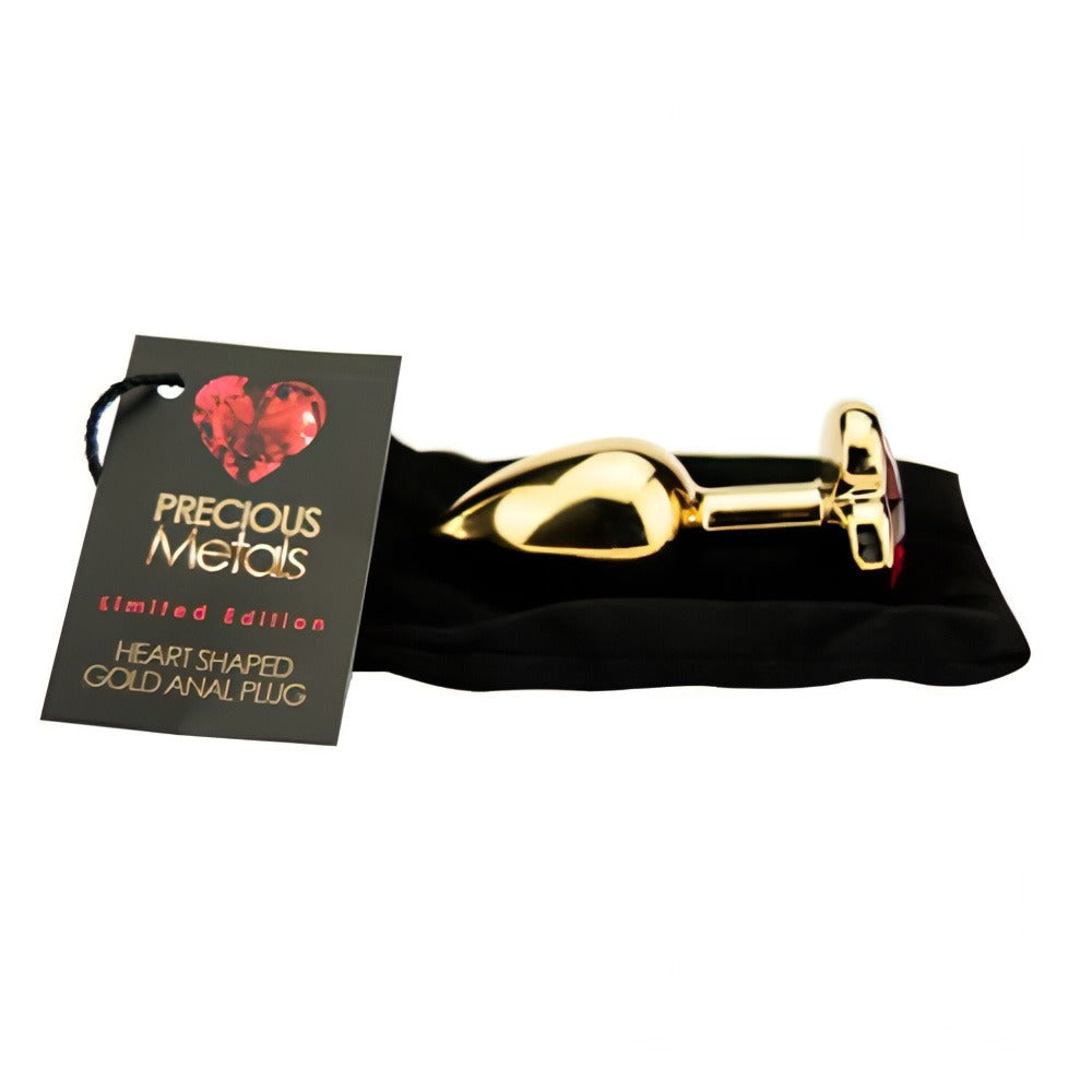 Precious Metals Heart Shaped Jewelled Butt Plug