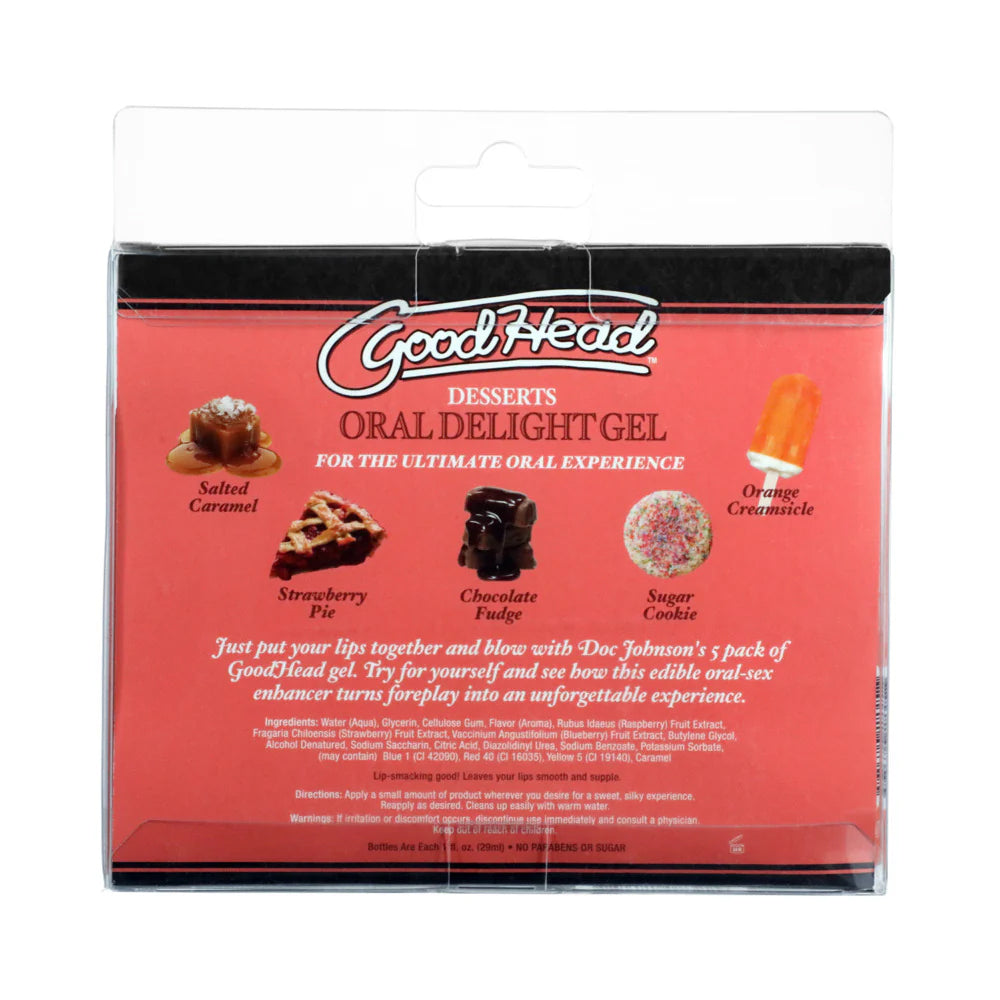 GoodHead Oral Delight Gel Desserts 5 Pack – Edible Foreplay Gel Enhancer