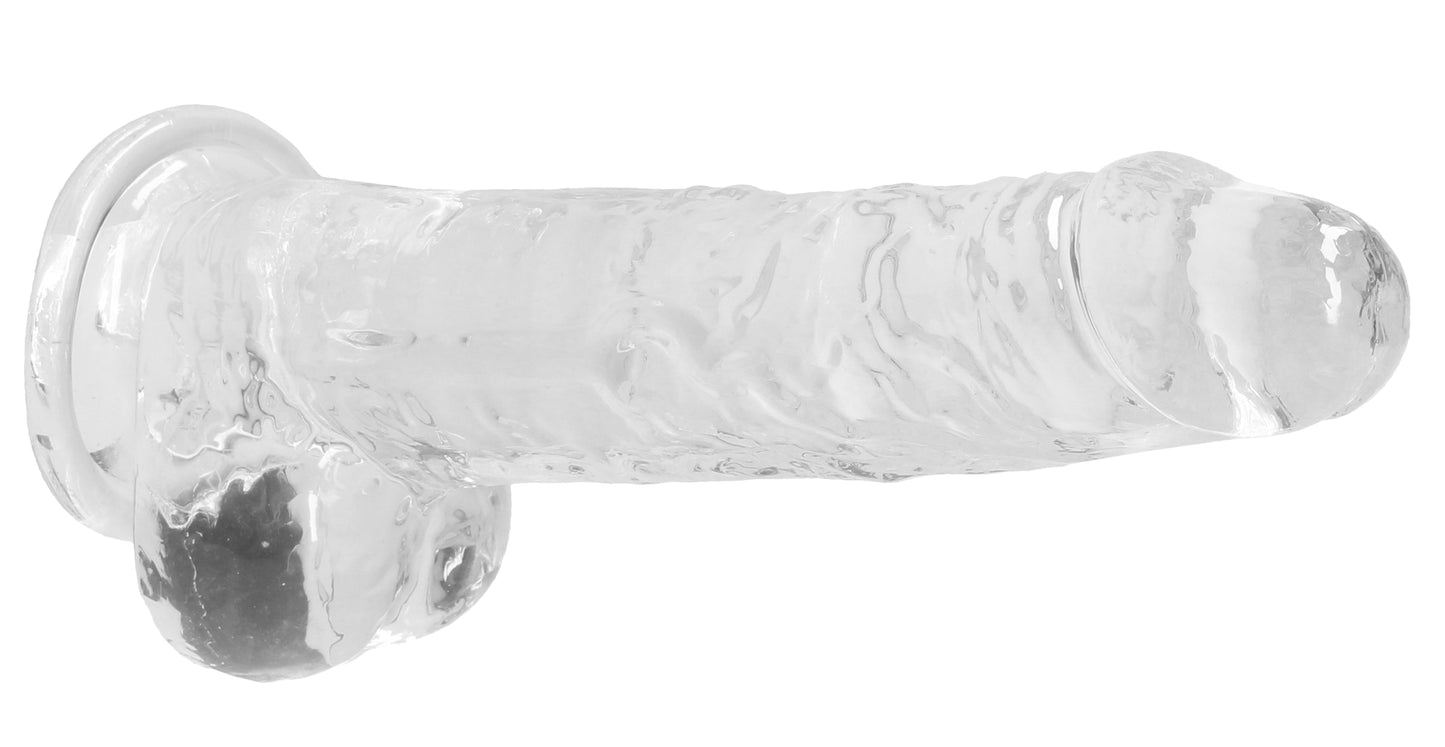 REALROCK Crystal Clear 8 Inch Realistic Dildo with Balls – Body-Safe Dildo