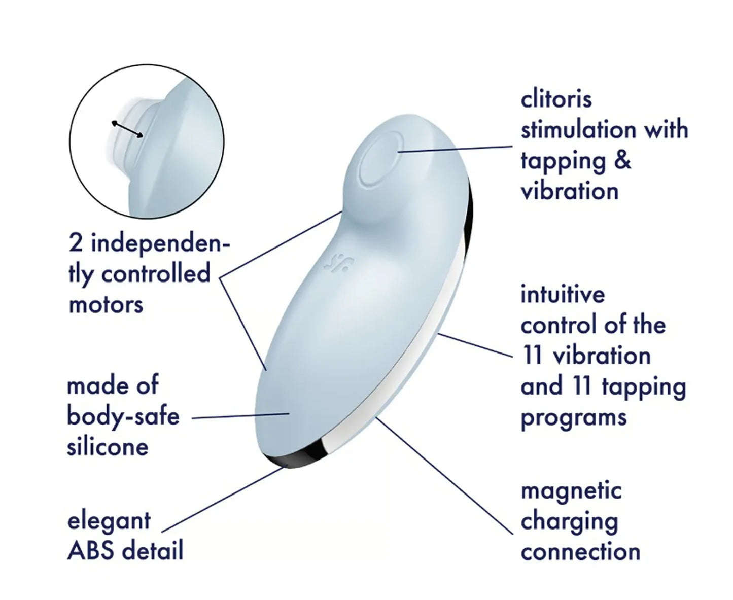 Tap and Climax 2 – Silicone Clitoral Vibrator with Vibration and Tapping
