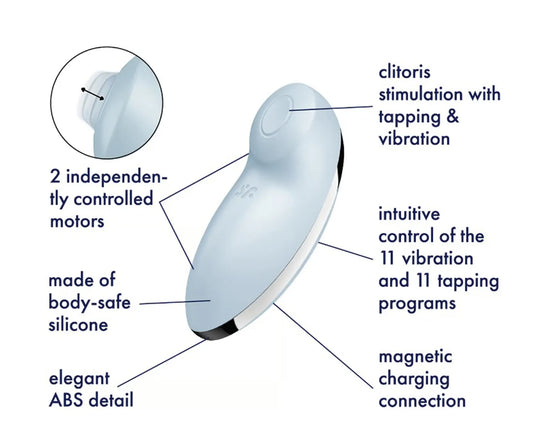 Tap and Climax 2 – Silicone Clitoral Vibrator with Vibration and Tapping